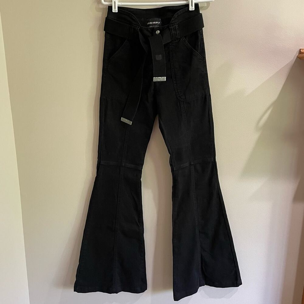 Andrea Bogosian Love Deeply Black Flare Jeans